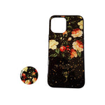 Load image into Gallery viewer, iPhone 12 Pro Max Floral case with Pop/S grip (Black)