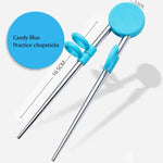 Load image into Gallery viewer, Kids Stainless Steel Practice Chopsticks with Silicone Helpers
