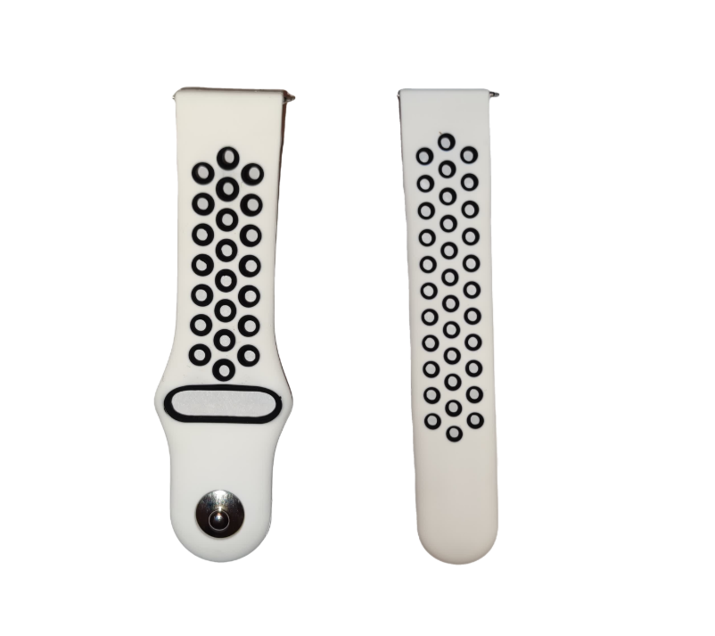 Silicone Watch Strap for Fitbit Versa - White & Black