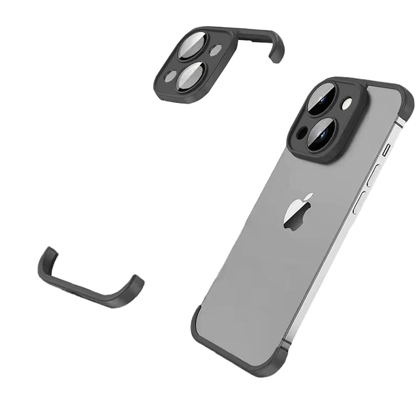 Frameless Fit Case with Camera Lens Protector For iPhone 13 Pro - Black