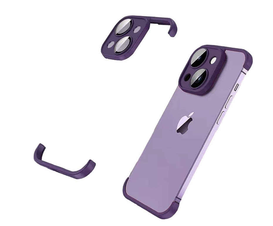 Frameless Fit Case with Camera Lens Protector For iPhone 13 Pro - Purple