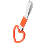 Load image into Gallery viewer, SSA JDM/Japanese Tsurikawa Heart and Nylon Strap - Orange and White
