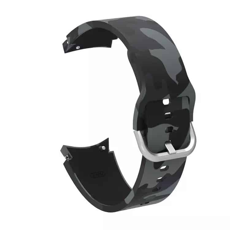 Silicone Strap for Samsung Galaxy Watch 4 and 5 / Classic- Black Camo