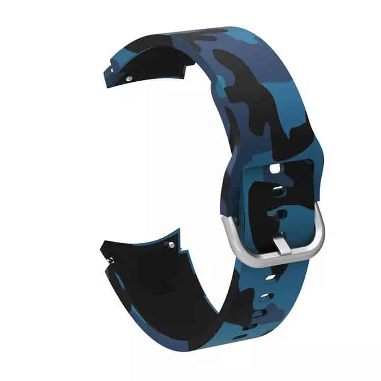 Silicone Strap for Samsung Galaxy Watch 4 and 5 / Classic- Blue Camo