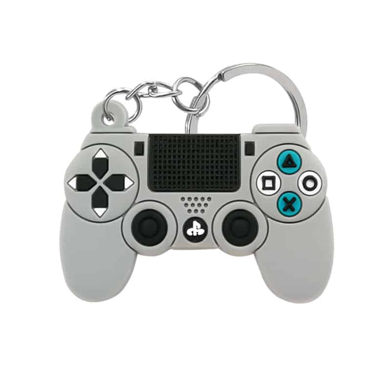 SSA Gamer PS4 Controller Style Silicone Key Chain - Grey