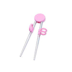 Load image into Gallery viewer, Kids Stainless Steel Practice Chopsticks with Silicone Helpers - Pink
