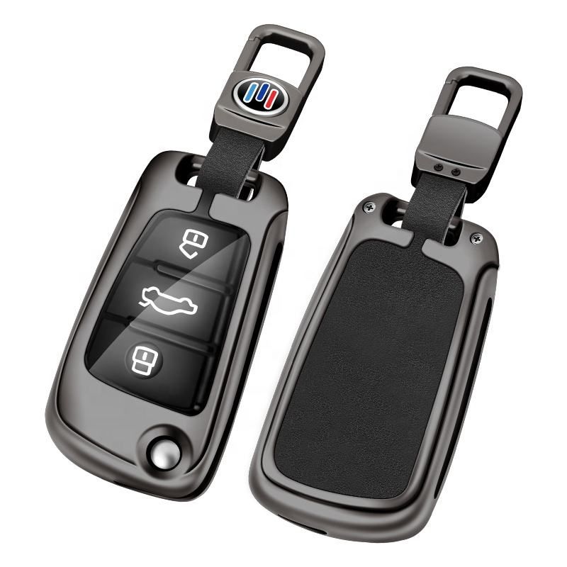 Zinc Alloy and Leather TPU Car Key Cover for Audi Key