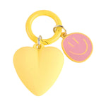 Load image into Gallery viewer, Rubber Heart Key Chain/Ring - Yellow
