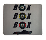 Load image into Gallery viewer, F1 Inspired BOX, BOX, BOX Mouse Pad
