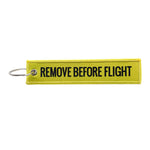 Load image into Gallery viewer, Remove Before Flight Embroidery Key Chain- Yellow
