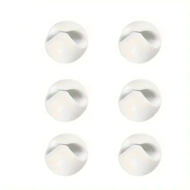 6-Pack Cable/Charger Silicone Holders-White