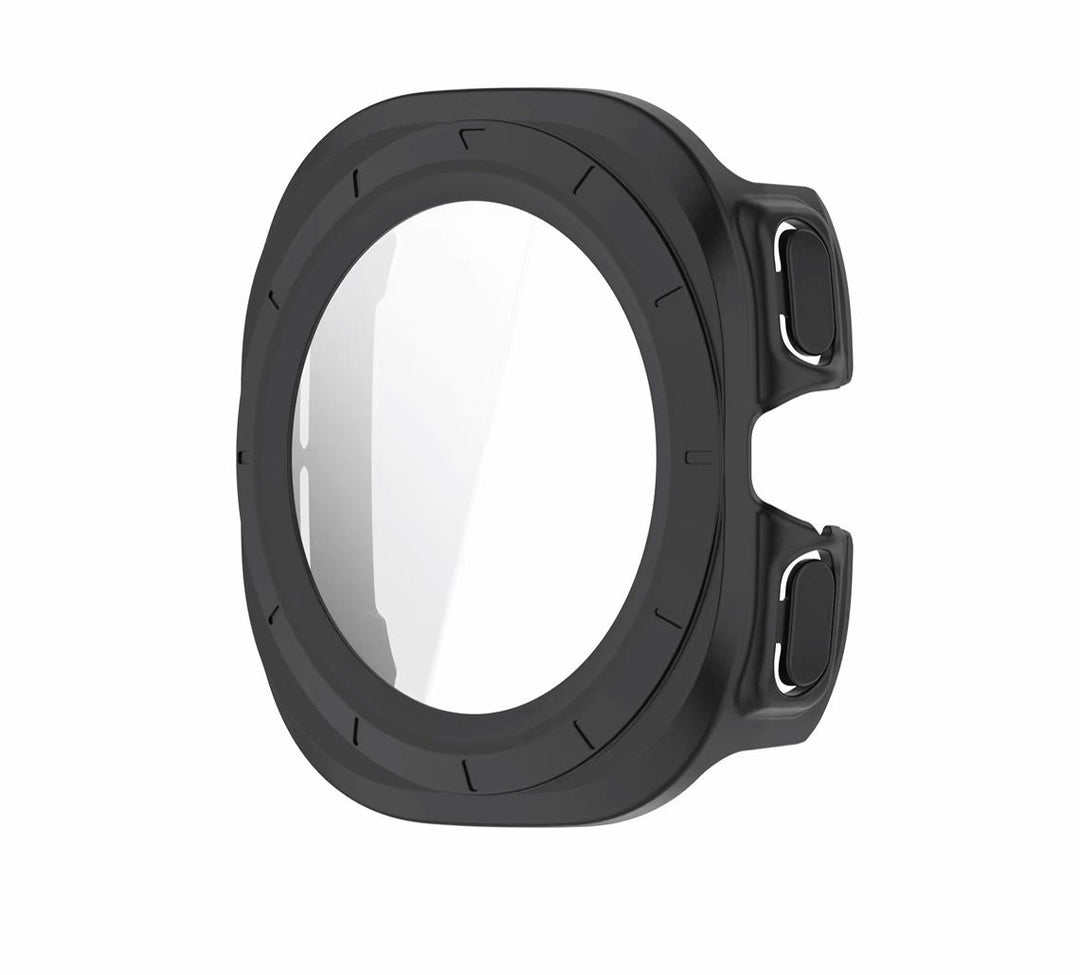PC+Tempered Film Protective Case compatible with Samsung Watch 7 Ultra - Full Coverage