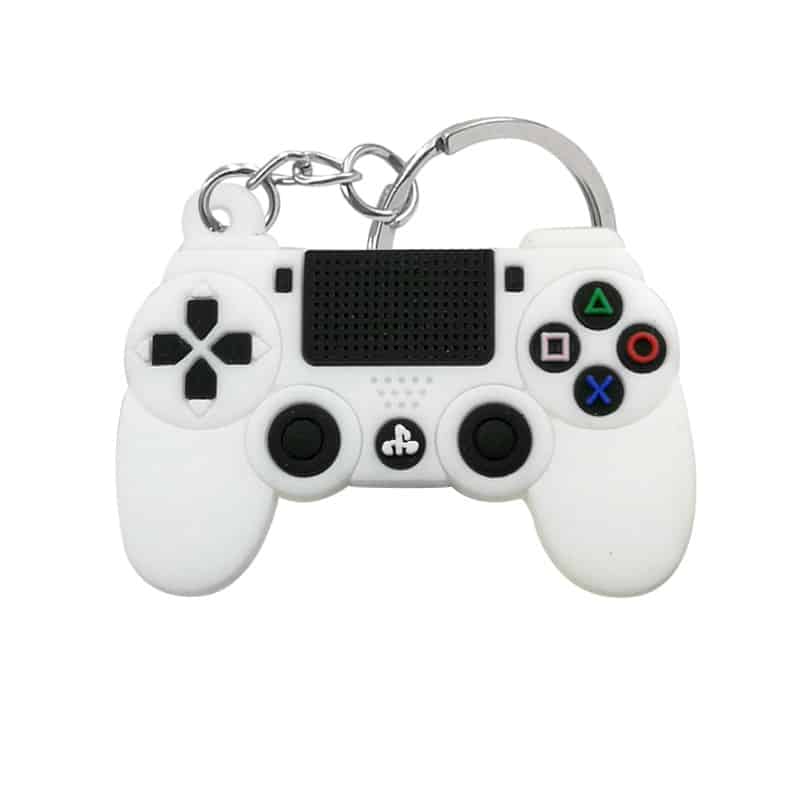 SSA Gamer PS4 Controller Style Silicone Key Chain - White